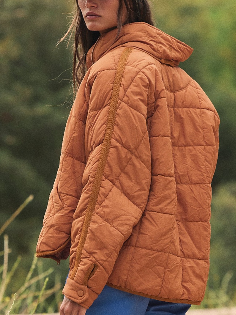Free People FP Movement Quilted Pippa Puffer Jacket in Toasted Coconut